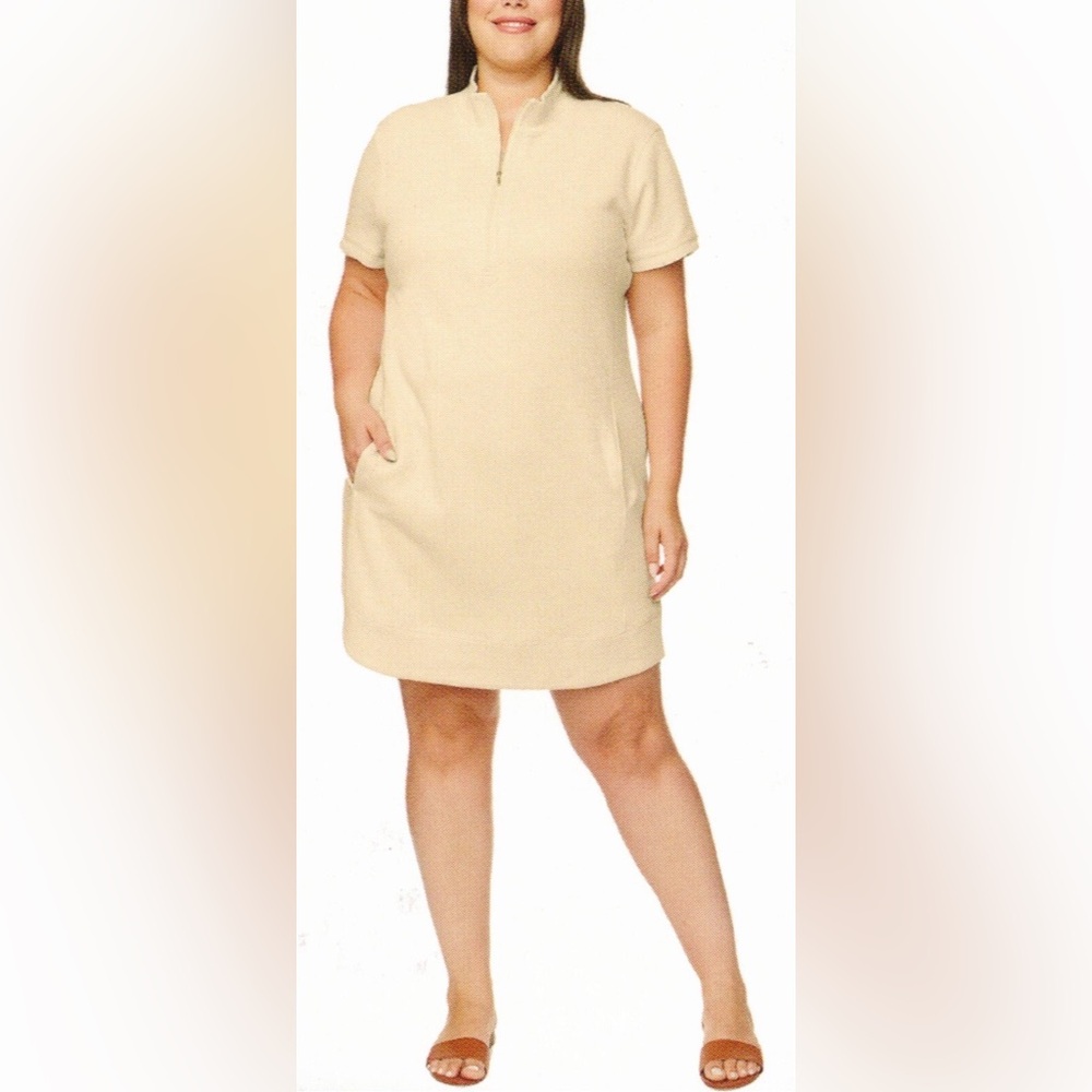 NWT Legendary Outfitters Womens Quarter Zip Dress Cream with Pockets XL